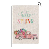 Hot sale spring linen garden flag custom logo double side printing yard flag banners