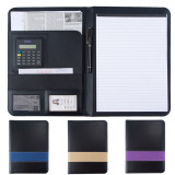 Travel Luxury Metal Full Grain Stiched Leather Junior Portfolio Padfolio With Notepaper