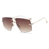 61616 Rimless Sunglasses Fashion Men Women brand designer Sun glasses Brown Gradient Shades