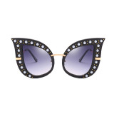 61419 Superhot Eyewear Fashion Luxury Sun glasses Pearl Women Cat Eye Sunglasses