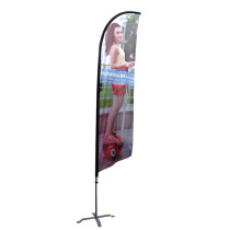 Custom Design Promotional Usage Advertising Exhibition Event Outdoor Feather Flying Pole Beach Banner Stand Teardrop Flag