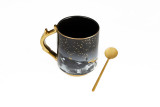 Hot Selling Porcelain Mugs Black Gold Coffee Mug Stoneware Ceramic Mugs for Travel