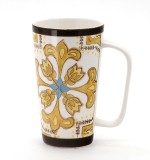 High quality 16oz creative tea coffee water mug cup ceramic with floral pattern