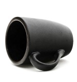 Custom logo plain black glazed color reusable ceramic coffee mug