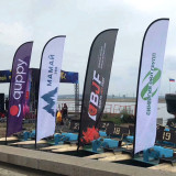 Custom Design Promotional Usage Advertising Exhibition Event Outdoor Feather Flying Pole Beach Banner Stand Teardrop Flag