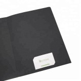 Wholesale custom logo printed black paper a4 folders with two pocket
