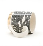 Creative ceramic mug painted geometric pattern for student office coffee making cup of tea