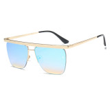 61016 Men Women Brand Designer Sun glasses Flat Top Rimless Gradient Shades Fashion half frame Sunglasses