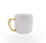 New 380ml sublimation black golden gilt golden edge mug with golden handle