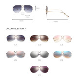 61716 Superhot Eyewear Men Women Sun glasses Brand Designer Grey Gradient Punk Shades Rimless Pilot Sunglasses