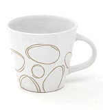 10oz High end white ceramic geometry pattern mug for coffee