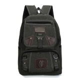 Cross-border foreign trade men's  student military green outdoor canvas backpack