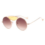 60716 Retro Vintage Metal Round Sunglasses Men Women Brand Designer Sun glasses Tinted Lens Shades