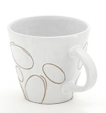 10oz High end white ceramic geometry pattern mug for coffee