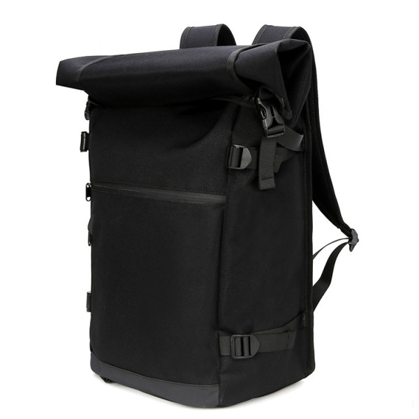 2020 new design School rucksack outdoor travel roll top waterproof backpack  with basketball mesh holder  shoes holder