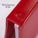 A3 Hardcover Black Blue PU File Foder Red Brown Leather 4 Ring Binder For A4 Size Documents