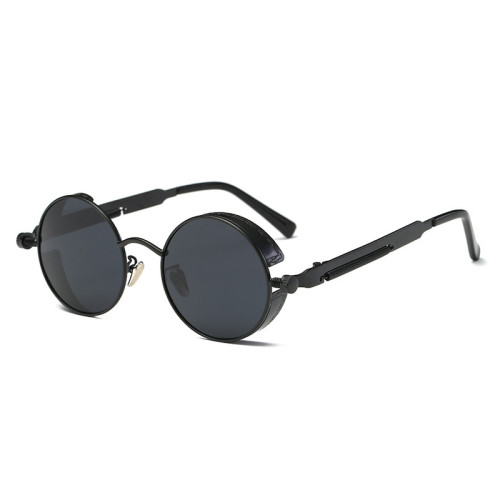 92714 Superhot Eyewear Retro Vintage Round Metal Steampunk Sunglasses