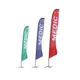 Custom Design Promotional Usage Advertising Exhibition Event Outdoor Feather Flying Pole Beach Banner Stand Teardrop Flag