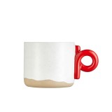 2020 new design stoneware coffee mug drink mugs with 3d red handle