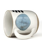 Round colorful hand painting ceramic coffee mug cup