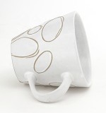 10oz High end white ceramic geometry pattern mug for coffee