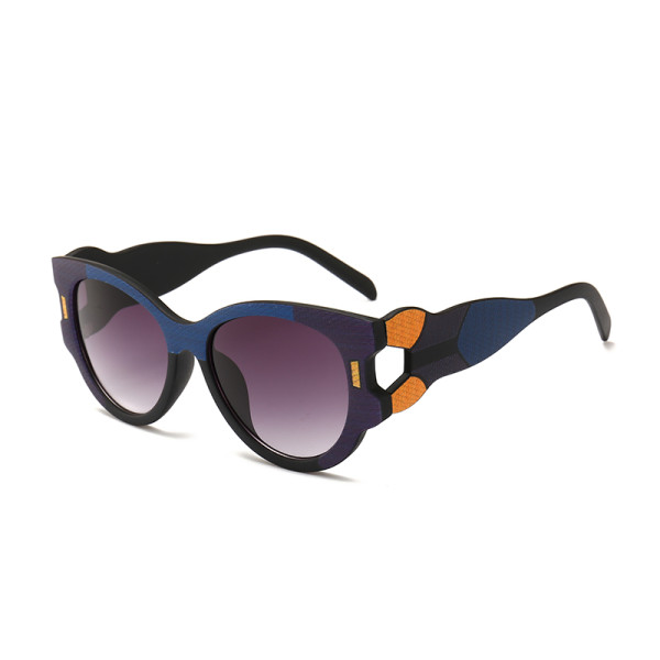 12145 Superhot Cateye Sun glasses PC Frame Special Design Temple 2018 Fashion Women Sunglasses