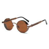 92714 Superhot Eyewear Retro Vintage Round Metal Steampunk Sunglasses