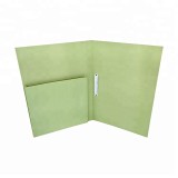 Custom printed green tape side document manila folder with gusseted pocket folder