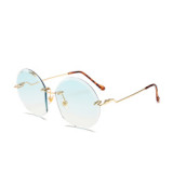 10035 Superhot Eyewear Fashion Round Rimless Sun glasses Women Oversized Sunglasses