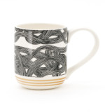 Creative ceramic mug painted geometric pattern for student office coffee making cup of tea