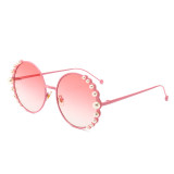 11835 Superhot Eyewear Fashion Round Sun glasses Metal Frame 2018 Fashion Women Peal Sunglasses