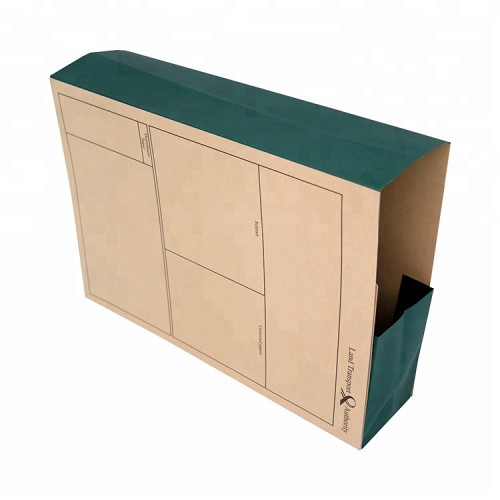 Custom offset printing expandable manila cardboard document file folder with green tape