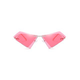 JR66265  Men Women Brand Designer Sun glasses Irregular Shades Tinted Double Lenses Fashion Rimless Sunglasses