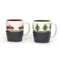 Food grade 10 oz cute coffee mug gift set kids mugs handpaint with decal on glaze