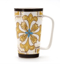 High quality 16oz creative tea coffee water mug cup ceramic with floral pattern