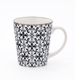 European style white stoneware ceramic coffee tea water mug cup with print