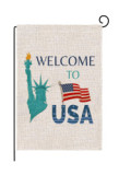 Hot sale spring linen garden flag custom logo double side printing yard flag banners