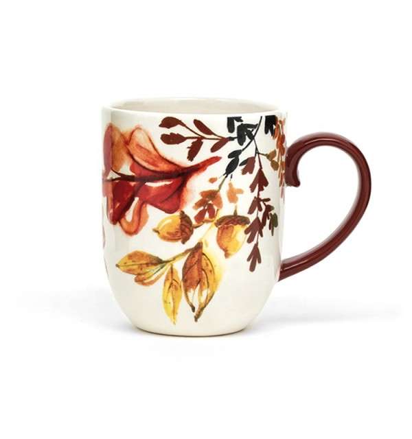 Custom printed coffee mugs Harvest style ceramic mug with 3D decal in glaze