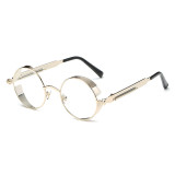 92714 Superhot Eyewear Retro Vintage Round Metal Steampunk Sunglasses