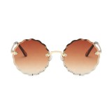 11836 Superhot Eyewear 2018 Fashion Women Sun glasses Flower Rimless Trimming Sunglasses