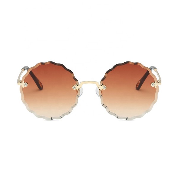 11836 Superhot Eyewear 2018 Fashion Women Sun glasses Flower Rimless Trimming Sunglasses