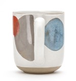 Round colorful hand painting ceramic coffee mug cup