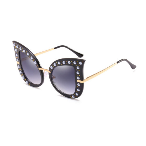 61419 Superhot Eyewear Fashion Luxury Sun glasses Pearl Women Cat Eye Sunglasses