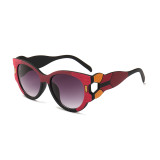 12145 Superhot Cateye Sun glasses PC Frame Special Design Temple 2018 Fashion Women Sunglasses