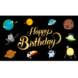 New custom screen printing polyester hanging flag happy birthday party decoration flag banner