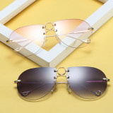 61716 Superhot Eyewear Men Women Sun glasses Brand Designer Grey Gradient Punk Shades Rimless Pilot Sunglasses