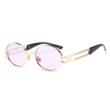 62016 Superhot Eyewear Retro Vintage Sun glasses Oval Metal Steampunk Sunglasses