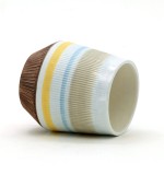 ceramic multicolor line luxury pure white tea sets 6oz Coffee Cup