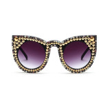 10828 Superhot Eyewear Luxury Women Cat Eye Jewels Pearl Rhinestone Sunglasses