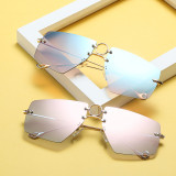 61616 Rimless Sunglasses Fashion Men Women brand designer Sun glasses Brown Gradient Shades